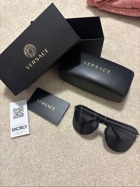 Versace Black Shield Sunglasses